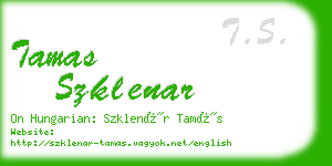 tamas szklenar business card